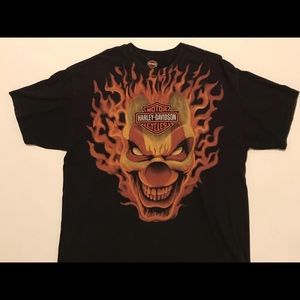 Vtg double sided Harley Davidson T shirt flames